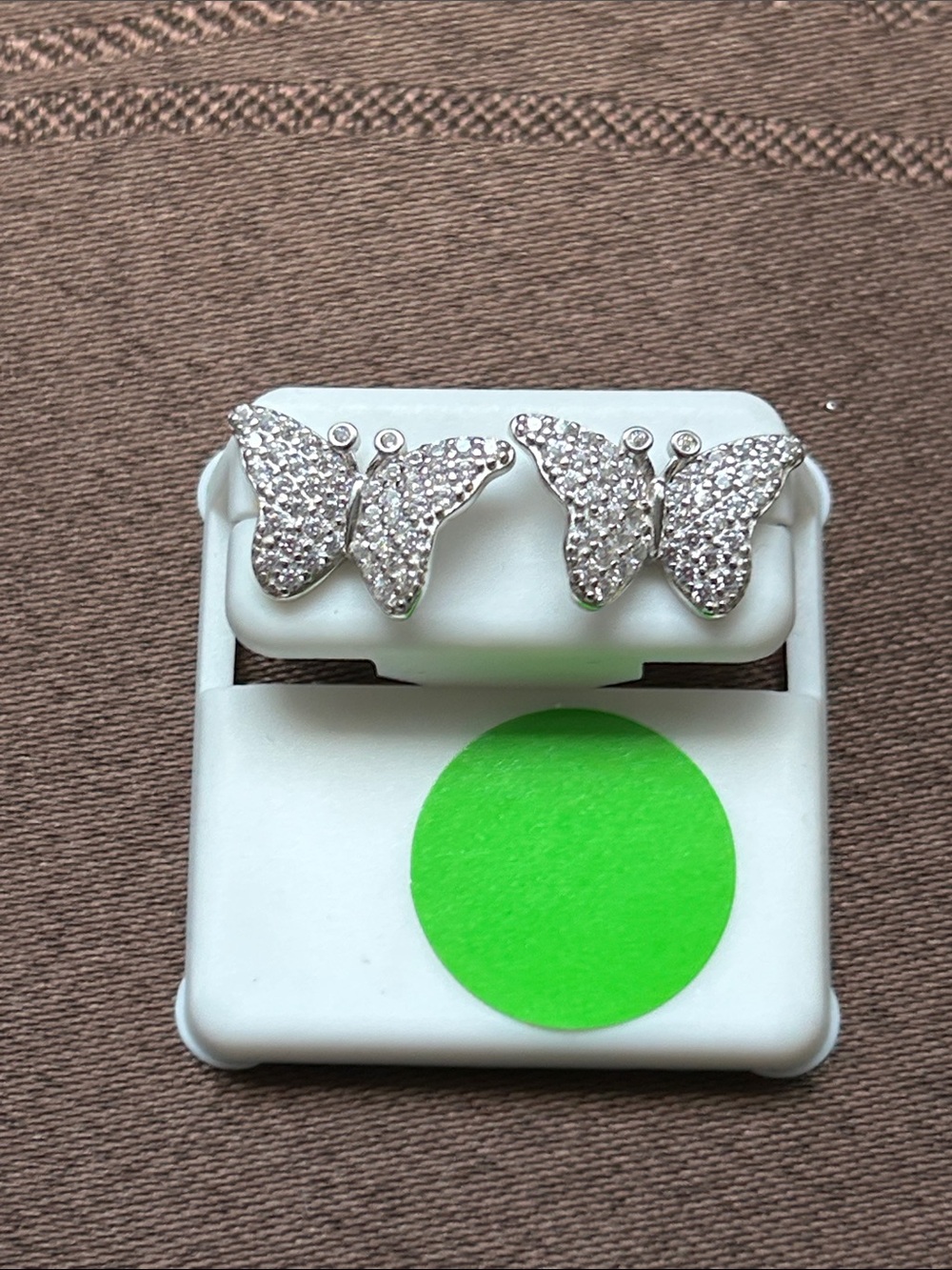 Crystal Butterfly 925 Sterling Silver Stud Earrings